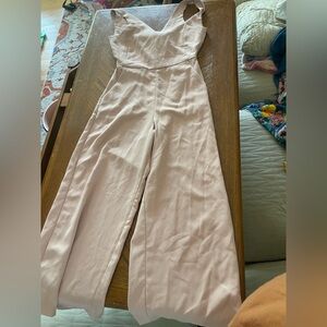Shinestar Wide-Leg Jumpsuit in Soft Blush